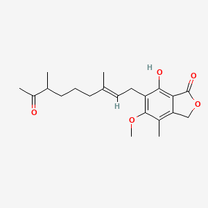 molecular formula C21H28O5 B1264931 6-[(E)-3,7-dimethyl-8-oxonon-2-enyl]-7-hydroxy-5-methoxy-4-methyl-3H-2-benzofuran-1-one 