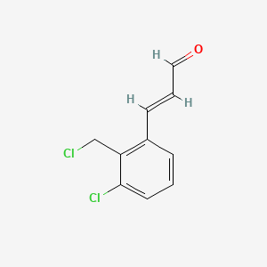 B12649350 3-Chloro-2-(chloromethyl)cinnamaldehyde CAS No. 84682-30-4