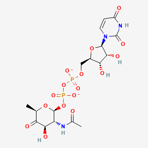 molecular formula C17H23N3O16P2-2 B1264936 UDP-2-acetamido-4-dehydro-2,6-dideoxy-beta-D-glucose(2-) 