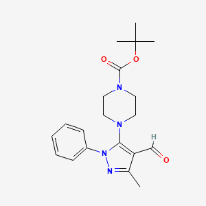 1-Piperazinecarboxylic acid, 4-(4-formyl-3-methyl-1-phenyl-1H-pyrazol-5-yl)-, 1,1-dimethylethyl ester