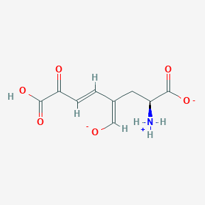 molecular formula C9H10NO6- B1264947 (2E,4Z,7S)-7-ammonio-5-formyl-2-hydroxyocta-2,4-dienedioate 