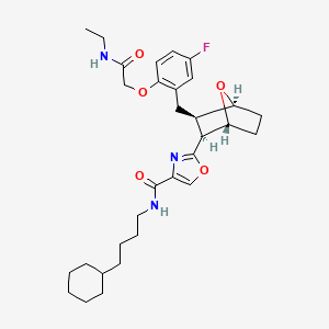 molecular formula C31H42FN3O5 B1264962 N-(4-cyclohexylbutyl)-2-[(1R,2S,3R,4S)-3-[[2-[2-(ethylamino)-2-oxoethoxy]-5-fluorophenyl]methyl]-7-oxabicyclo[2.2.1]heptan-2-yl]-1,3-oxazole-4-carboxamide 
