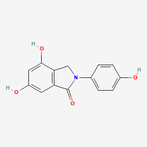 molecular formula C14H11NO4 B1264974 Hydroxyphenyl dihydroxyisoindolinone CAS No. 1086908-58-8
