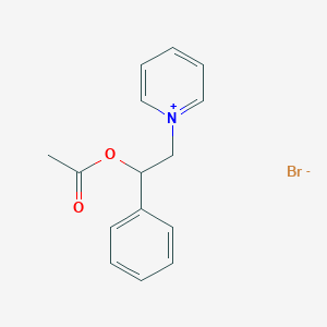 molecular formula C15H16BrNO2 B12649908 1-[2-(Acetyloxy)-2-phenylethyl]pyridin-1-ium bromide CAS No. 6318-75-8