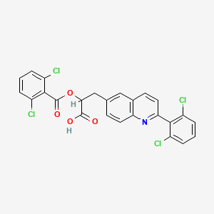 molecular formula C25H15Cl4NO4 B1264991 2-[(2,6-Dichlorobenzoyl)oxy]-3-[2-(2,6-dichlorophenyl)-6-quinolyl]propanoic acid 
