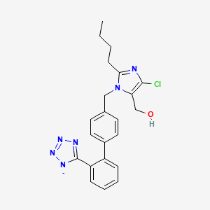 molecular formula C22H22ClN6O- B1265043 5-(4'-{[2-丁基-4-氯-5-(羟甲基)-1H-咪唑-1-基]甲基}联苯-2-基)四唑-1-化物 