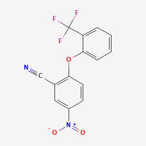 Benzonitrile, 5-nitro-2-(2-(trifluoromethyl)phenoxy)-