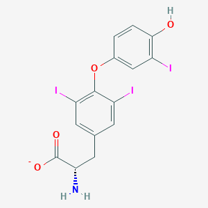 molecular formula C15H11I3NO4- B1265050 3,3',5-三碘-L-甲状腺酸盐 