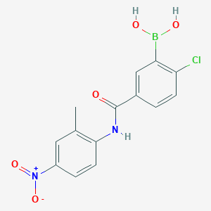 molecular formula C14H12BClN2O5 B12650534 2-Chloro-5-(2-methyl-4-nitrophenylcarbamoyl)benzeneboronic acid 