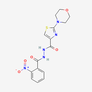 molecular formula C15H15N5O5S B1265055 2-(4-吗啉基)-N'-[(2-硝基苯基)-氧甲基]-4-噻唑碳酰肼 