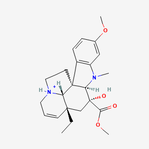 molecular formula C23H31N2O4+ B1265065 去乙酰氧长春花碱阳离子 