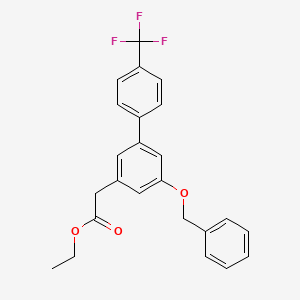 molecular formula C24H21F3O3 B1265075 乙酸[5-苯甲氧基-4'-(三氟甲基)联苯-3-基]乙酯 