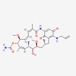 molecular formula C31H43N3O8 B1265077 (4E,6Z,8S,9S,10E,12S,13R,14S,16R)-19-(allylamino)-13-hydroxy-8,14-dimethoxy-4,10,12,16-tetramethyl-3,20,22-trioxo-2-azabicyclo[16.3.1]docosa-1(21),4,6,10,18-pentaen-9-yl carbamate 