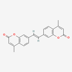 molecular formula C22H16O4 B12650983 7,7'-Vinylenebis(4-methyl-2-benzopyrone) CAS No. 79135-89-0