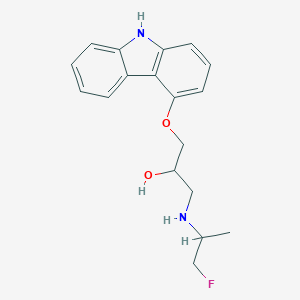 molecular formula C18H21FN2O2 B126511 1-(9H-Carbazol-4-yloxy)-3-((1-(fluoromethyl)ethyl)amino)-2-propanol CAS No. 157989-11-2