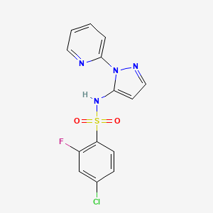 Benzenesulfonamide, 4-chloro-2-fluoro-N-[1-(2-pyridinyl)-1H-pyrazol-5-yl]-