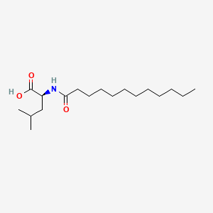 molecular formula C18H35NO3 B12651448 N-(1-Oxododecyl)-L-leucine CAS No. 14379-40-9