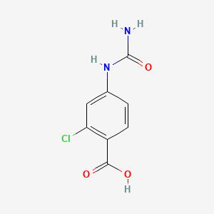 molecular formula C8H7ClN2O3 B12651458 Benzoic acid, 4-((aminocarbonyl)amino)-2-chloro- CAS No. 60971-94-0