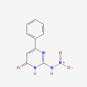 molecular formula C10H8N4O3 B12651465 2-(nitroamino)-6-phenylpyrimidin-4(3H)-one CAS No. 56741-96-9