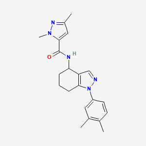 molecular formula C21H25N5O B1265151 N-[1-(3,4-dimethylphenyl)-4,5,6,7-tetrahydroindazol-4-yl]-2,5-dimethyl-3-pyrazolecarboxamide 