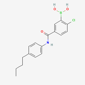 molecular formula C17H19BClNO3 B12651568 5-(4-n-Butylphenylcarbamoyl)-2-chlorobenzeneboronic acid 