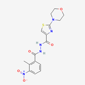 molecular formula C16H17N5O5S B1265163 N'-[(2-methyl-3-nitrophenyl)-oxomethyl]-2-(4-morpholinyl)-4-thiazolecarbohydrazide 