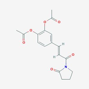 molecular formula C17H17NO6 B012652 [2-acetyloxy-4-[(E)-3-oxo-3-(2-oxopyrrolidin-1-yl)prop-1-enyl]phenyl] acetate CAS No. 110882-08-1