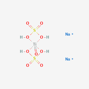 molecular formula H4Na2O9S2Ti+2 B12652377 Disodium oxodisulphatotitanate(2-) CAS No. 18177-89-4