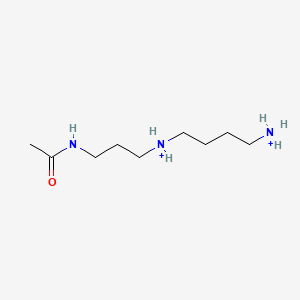 molecular formula C9H23N3O+2 B1265256 N(1)-acetylspermidinium(2+) 