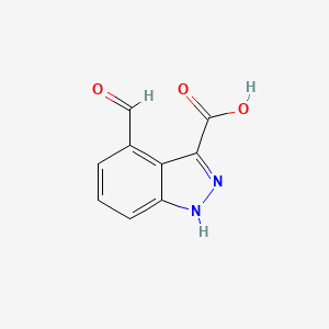 molecular formula C9H6N2O3 B1265267 4-Formyl-1H-indazole-3-carboxylic acid CAS No. 885519-90-4