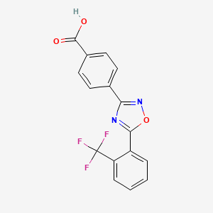 molecular formula C16H9F3N2O3 B1265268 4-[5-[2-(Trifluoromethyl)phenyl]-1,2,4-oxadiazol-3-yl]benzoic acid 