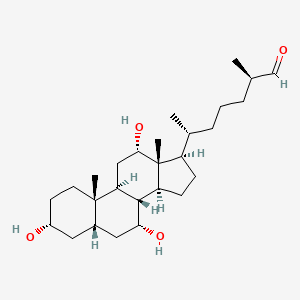 molecular formula C27H46O4 B1265271 (25R)-3α,7α,12α-三羟基-5β-胆甾烷-26-醛 