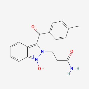 molecular formula C18H17N3O3 B1265277 2-(3-amino-3-oxopropyl)-3-(4-methylbenzoyl)-2H-indazole 1-oxide 