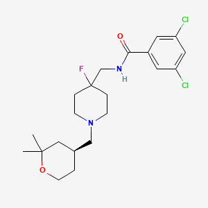 molecular formula C21H29Cl2FN2O2 B1265283 (S)-3,5-二氯-N-((1-((2,2-二甲基四氢-2H-吡喃-4-基)甲基)-4-氟哌啶-4-基)甲基)苯甲酰胺 CAS No. 1072018-68-8