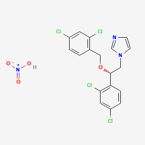 molecular formula C18H15Cl4N3O4 B1265296 (S)-miconazole nitrate CAS No. 27656-15-1