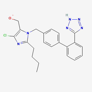 molecular formula C22H22ClN6O- B1265303 (2-丁基-4-氯-1-{[2'-(1H-四唑-5-基)联苯-4-基]甲基}-1H-咪唑-5-基)甲醇酸酯 