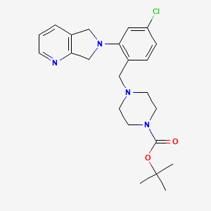 tert-butyl 4-[(4-chloro-2-[5H,6H,7H-pyrrolo[3,4-b]pyridin-6-yl]phenyl)methyl]piperazine-1-carboxylate