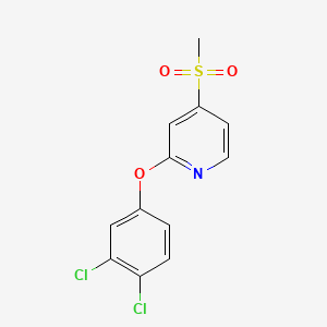 molecular formula C12H9Cl2NO3S B12653075 Pyridine, 2-(3,4-dichlorophenoxy)-4-(methylsulfonyl)- CAS No. 85331-19-7