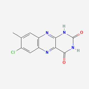 B12653236 Benzo(g)pteridine-2,4(1H,3H)-dione, 7-chloro-8-methyl- CAS No. 63528-76-7