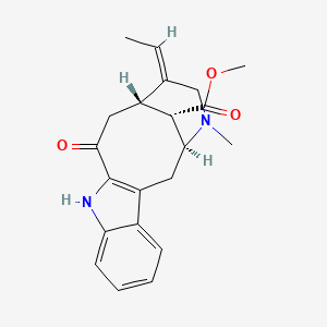 molecular formula C21H24N2O3 B1265331 methyl (1S,14S,15E,18S)-15-ethylidene-17-methyl-12-oxo-10,17-diazatetracyclo[12.3.1.03,11.04,9]octadeca-3(11),4,6,8-tetraene-18-carboxylate 