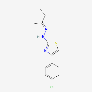 molecular formula C13H14ClN3S B1265338 2-[2-(丁-2-亚烷基)肼基]-4-(4-氯苯基)-1,3-噻唑 