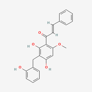 molecular formula C23H20O5 B1265344 2',4'-二羟基-3'-(2-羟基苯甲基)-6'-甲氧基查耳酮 