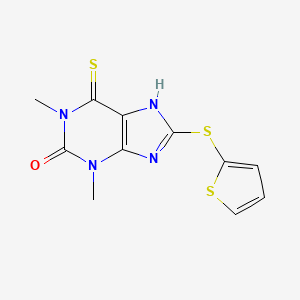 1,3-dimethyl-6-sulfanylidene-8-thiophen-2-ylsulfanyl-7H-purin-2-one