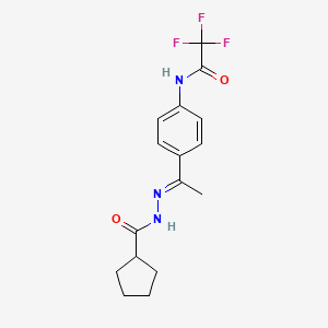 molecular formula C16H18F3N3O2 B1265350 N-[(E)-1-[4-[(2,2,2-三氟乙酰)氨基]苯基]乙叉氨基]环戊烷甲酰胺 