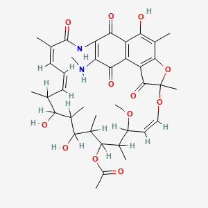 [(9Z,19Z,21Z)-2,15,17-trihydroxy-11-methoxy-3,7,12,14,16,18,22-heptamethyl-26-(methylamino)-6,23,27,29-tetraoxo-8,30-dioxa-24-azatetracyclo[23.3.1.14,7.05,28]triaconta-1(28),2,4,9,19,21,25-heptaen-13-yl] acetate