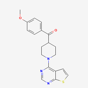 molecular formula C19H19N3O2S B1265352 (4-甲氧基苯基)-[1-(4-噻吩[2,3-d]嘧啶基)-4-哌啶基]甲酮 