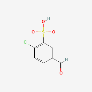 molecular formula C7H5ClO4S B12653530 2-Chloro-5-formylbenzenesulphonic acid CAS No. 80284-63-5