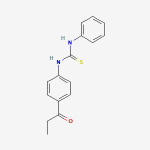 molecular formula C16H16N2OS B12653587 N-Phenyl-N'-(4-propanoylphenyl)thiourea CAS No. 5467-00-5