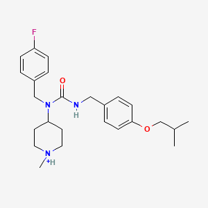 molecular formula C25H35FN3O2+ B1265361 4-{[(4-氟苯基)甲基]({[4-(2-甲基丙氧基)苯基]甲基}氨基甲酰基)氨基}-1-甲基哌啶-1-鎓 