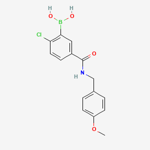 molecular formula C15H15BClNO4 B12653661 2-Chloro-5-(4-methoxybenzylcarbamoyl)benzeneboronic acid 